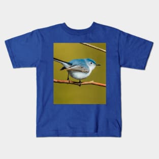 Little Cute Bird Photograph. Blue-Gray Gnatcatcher Kids T-Shirt